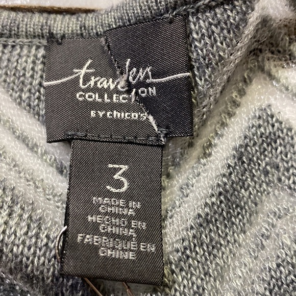 Chicos Travelers Chevron Sheer Sweater - Picture 4 of 5